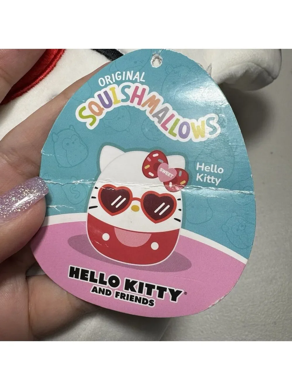 Squishmallows Sanrio Cute Hello Kitty 14” Plush Red Heart Sunglasses Bow NWT